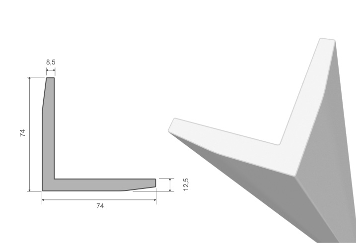 profil o kącie prostym np75