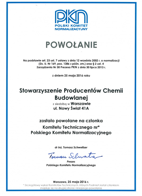 stowarzyszenie producentów chemii budowlanej