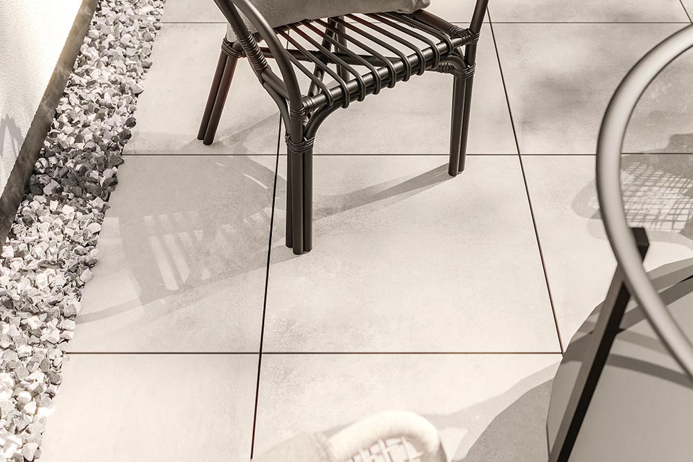Gres o grubości 2 cm na tarasie z serii STAR 2.0 kolekcja Downtown 