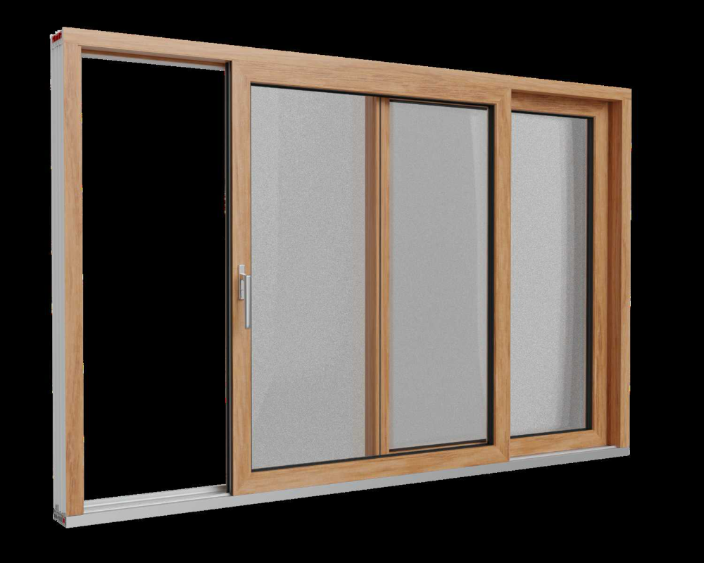 Trzyskrzydłowe drzwi podnoszono-przesuwne HST z profili PVC Abakus Okna jako rodzaj drzwi przesuwnych tarasowych HST 