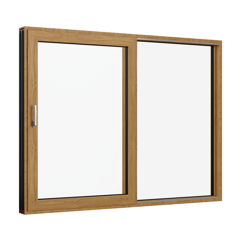 Drzwi uchylno-przesuwne PSK Rehau w okleinie złoty dąb rodzaj drzwi przesuwnych tarasowych PSK