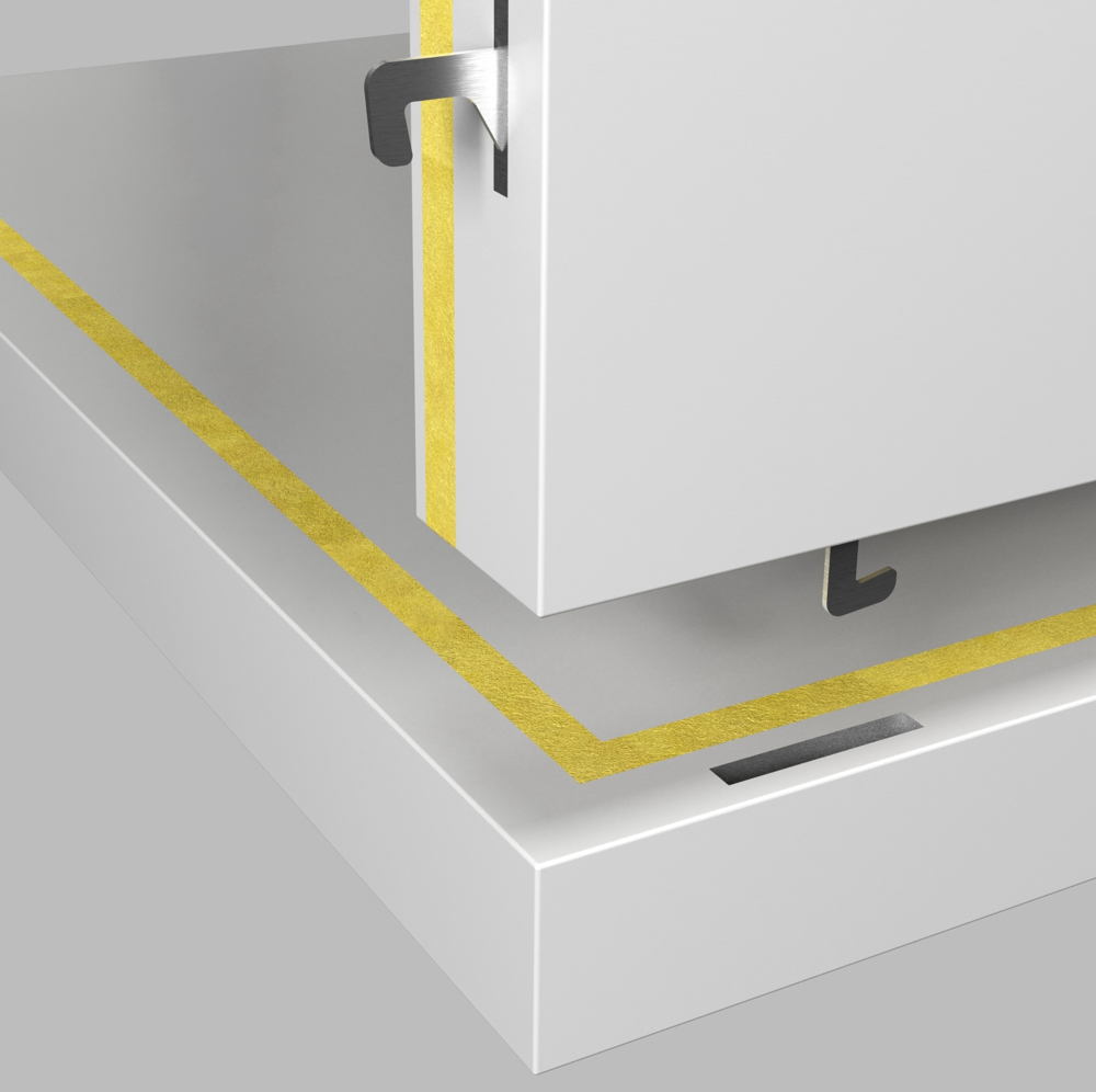 Detal połączenia płyt warstwowych w komorze chłodniczej z izolacją poliuretanową