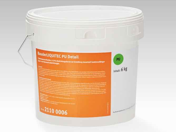 jednokomponentowa płynna membrana hydroizolacyjna BauderLIQUITEC PU Detail w opakowaniu 6 kg.