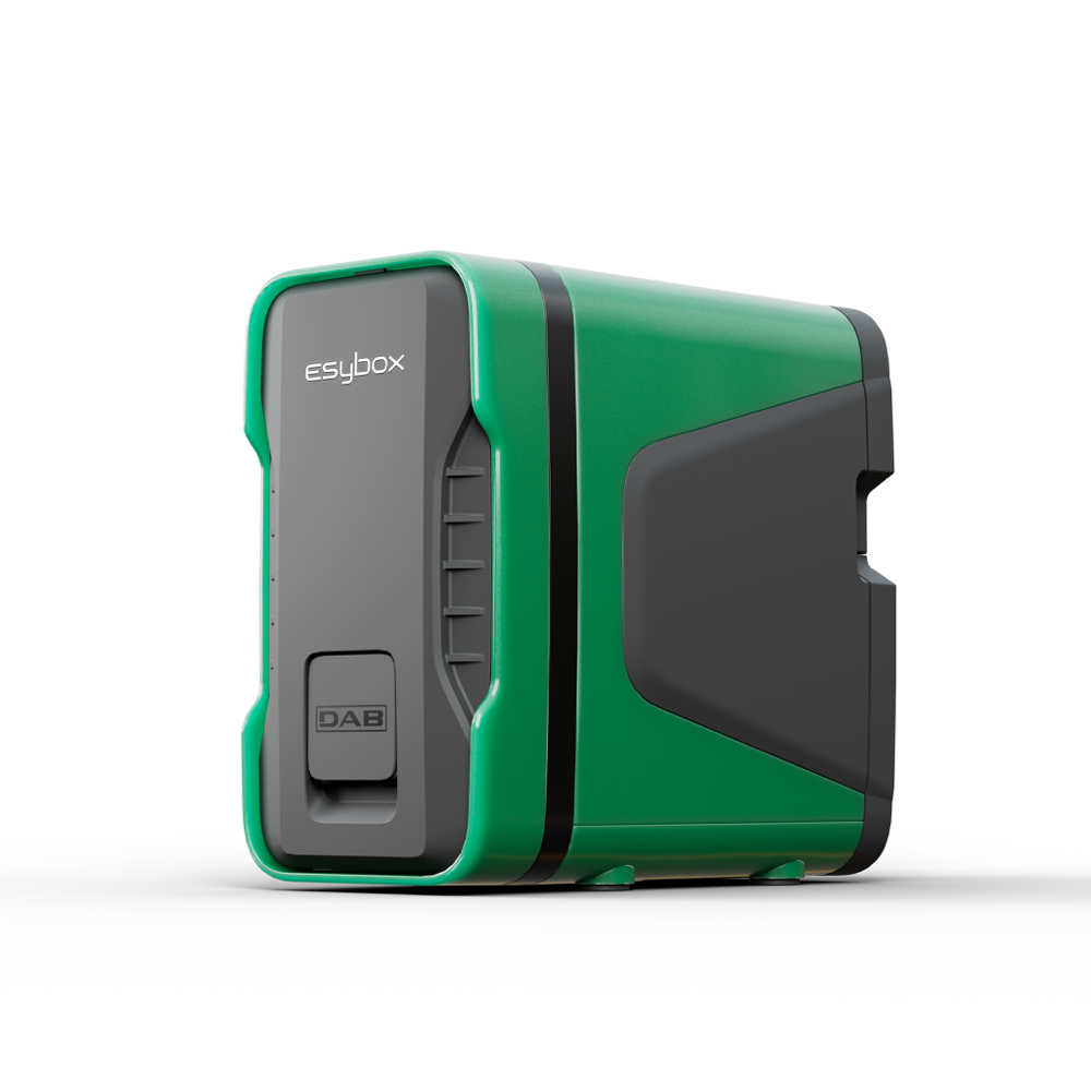 Pompa zwiększająca ciśnienie wody DAB Pumps EsyBox Pop na białym tle.